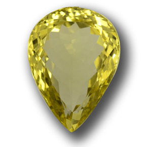 Cuarzo amarillo natural de 17,50 ct, en forma de pera, VVS