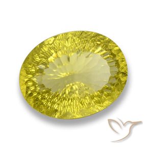Cuarzo Amarillo piña natural de 61.96 ct, Ovalada, VVS