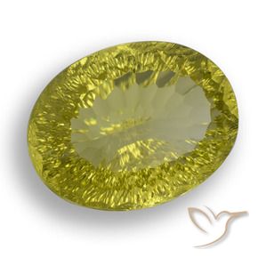 Cuarzo Amarillo piña natural de 63.61 ct, Ovalada, VVS