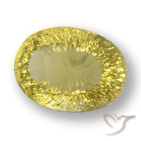 Cuarzo Amarillo piña claro natural de 33.78 ct, Ovalada, VVS