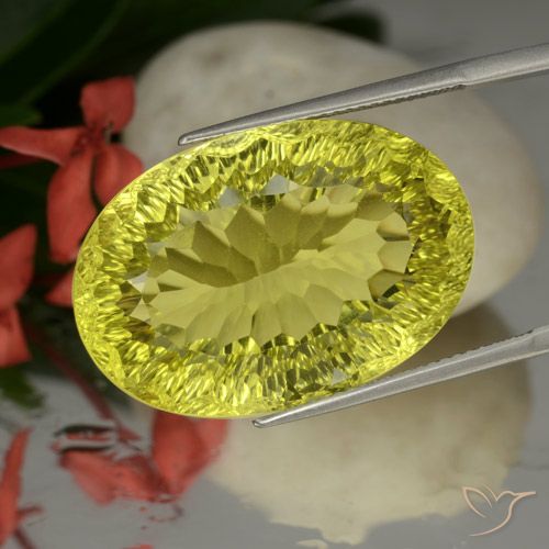 37.08ct Natural Amarillo maíz Cuarzo, Ovalada, VVS