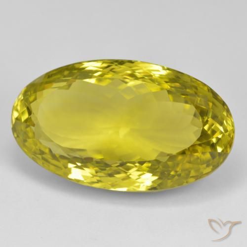 Cuarzo Amarillo medio natural de 56.02 ct, Ovalada, VVS