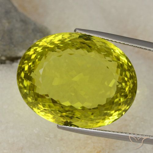 52.58ct Natural Amarillo verdoso Cuarzo, Ovalada, VVS