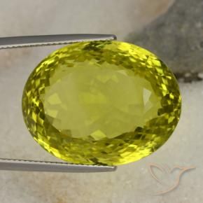 Cuarzo Amarillo verdoso natural de 52.58 ct, Ovalada, VVS