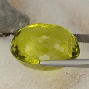 Cuarzo Amarillo verdoso natural de 52.58 ct, Ovalada, VVS