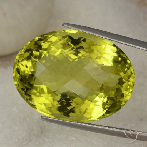 39.34ct Natural Amarillo verdoso Cuarzo, Ovalada, VVS
