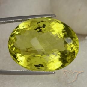Cuarzo Amarillo verdoso natural de 39.34 ct, Ovalada, VVS