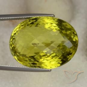 Cuarzo Amarillo verdoso natural de 41.13 ct, Ovalada, VVS