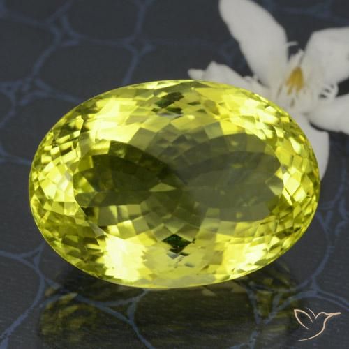 Cuarzo Amarillo limón natural de 44.72 ct, Ovalada, VVS-VS