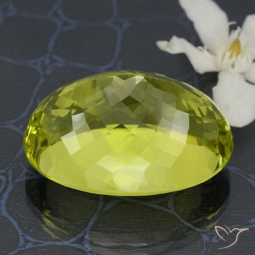 Cuarzo Amarillo limón natural de 44.72 ct, Ovalada, VVS-VS