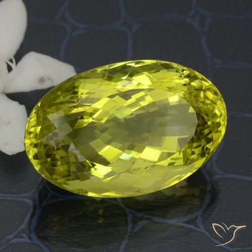 Cuarzo Amarillo medio natural de 38.11 ct, Ovalada, VVS-VS