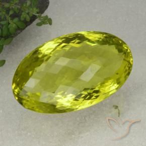 Cuarzo Amarillo limón natural de 130.99 ct, Ovalada, VVS