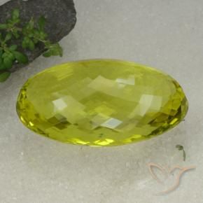 Cuarzo Amarillo limón natural de 130.99 ct, Ovalada, VVS