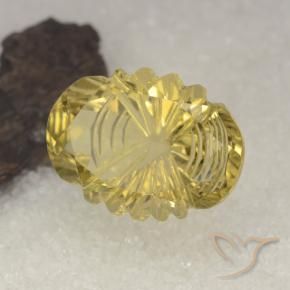 Cuarzo Dorado medio natural de 14.86 ct, Ovalada, Transparente
