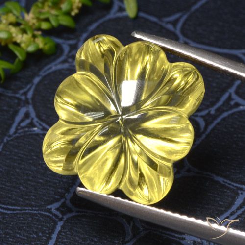 18.68ct Natural Amarillo medio Cuarzo, Corte Flor, Transparente