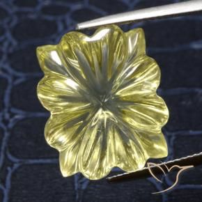 Cuarzo Amarillo pálido natural de 16.49 ct, Corte Flor, Transparente