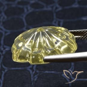 Cuarzo Amarillo pálido natural de 16.49 ct, Corte Flor, Transparente