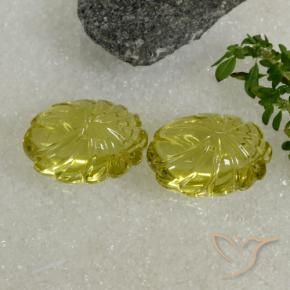 Gemas de Cuarzo Amarillo medio natural de 21.68 ct, Elegante, Transparente