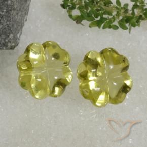 Gemas de Cuarzo Amarillo medio natural de 19.42 ct, Corte Flor, Transparente