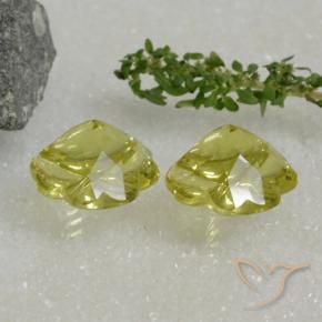 Gemas de Cuarzo Amarillo medio natural de 19.42 ct, Corte Flor, Transparente