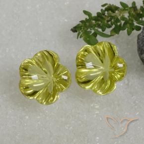 Gemas de Cuarzo Amarillo medio natural de 18.82 ct, Corte Flor, Transparente