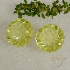 Gemas de Cuarzo Amarillo claro natural de 22.87 ct, Corte Flor, Transparente