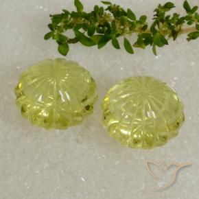 Gemas de Cuarzo Amarillo claro natural de 22.87 ct, Corte Flor, Transparente