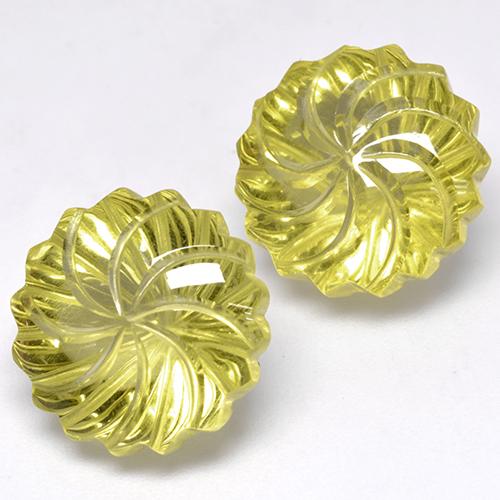 Gemas de cuarzo amarillo natural de 24,54 ct, corte flor, transparente
