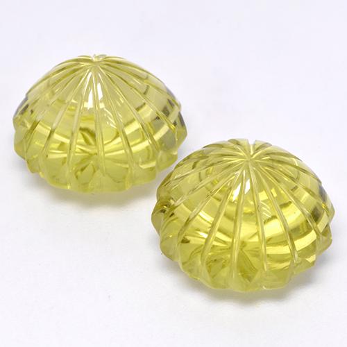 Gemas de cuarzo amarillo natural de 24,54 ct, corte flor, transparente
