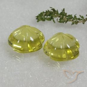 Gemas de Cuarzo Amarillo limón natural de 64.06 ct, Corte Flor, Transparente