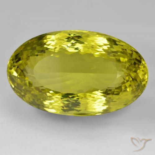 97.05ct Natural Amarillo  verdoso Cuarzo, Ovalada, VVS