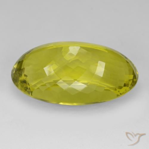 Cuarzo Amarillo  verdoso natural de 97.05 ct, Ovalada, VVS