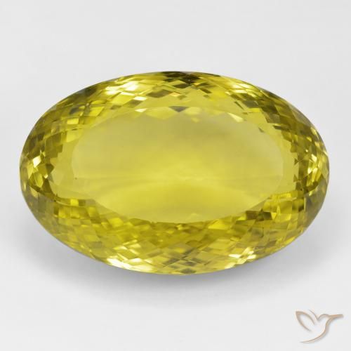 90.42ct Natural Medium Dark-Yellow Cuarzo, Ovalada, VVS