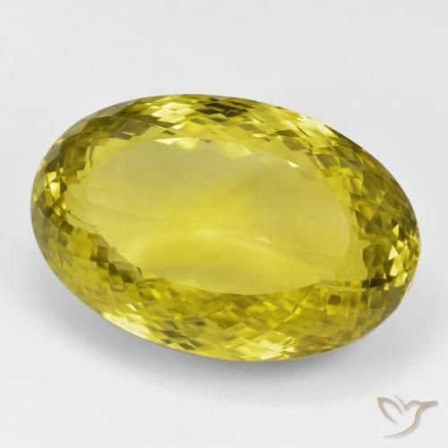 Cuarzo Medium Dark-Yellow natural de 90.42 ct, Ovalada, VVS