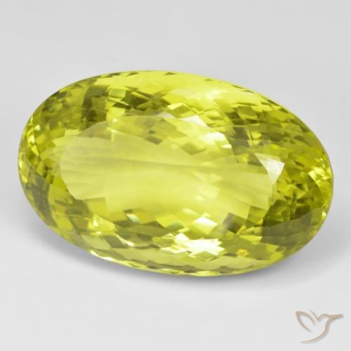 Cuarzo Amarillo limón natural de 89.56 ct, Ovalada, VVS