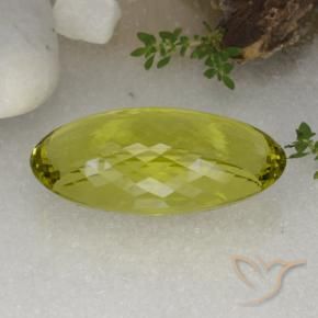 Cuarzo Amarillo  verdoso natural de 86.68 ct, Ovalada, VVS