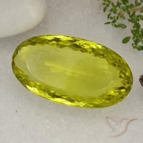 Cuarzo Amarillo limón natural de 85.07 ct, Ovalada, VVS
