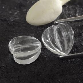 Gemas de Cuarzo Blanco claro natural de 3.22 ct, Forma de corazón, Transparente