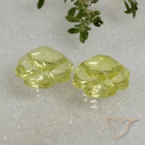 Gemas de Cuarzo Amarillo limón natural de 19.38 ct, Corte Flor, Transparente