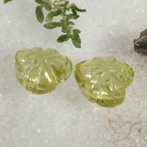 Gemas de Cuarzo Amarillo verdoso natural de 13.98 ct, Corte Flor, Transparente