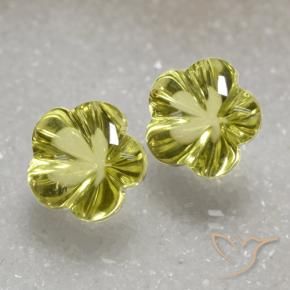 Gemas de Cuarzo Amarillo verdoso natural de 15.78 ct, Corte Flor, Transparente