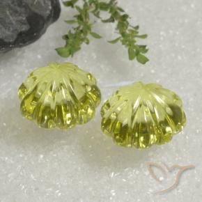 Gemas de Cuarzo Amarillo medio natural de 14.39 ct, Corte Flor, Transparente