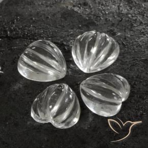 Gemas de Cuarzo Blanco claro natural de 6.22 ct, Forma de corazón, Transparente