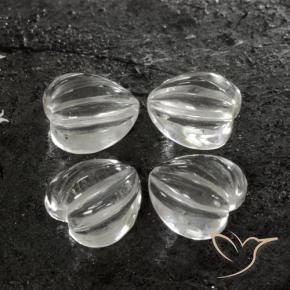 Gemas de Cuarzo Blanco claro natural de 6.22 ct, Forma de corazón, Transparente