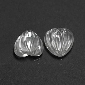 Gemas de Cuarzo Blanco natural de 3.10 ct, Forma de corazón, Transparente