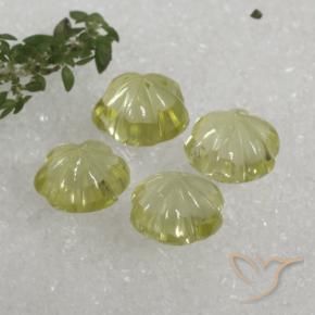 Gemas de Cuarzo Amarillo verdoso natural de 14.29 ct, Corte Flor, Transparente