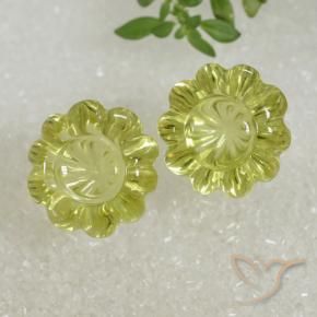 Gemas de Cuarzo Amarillo medio natural de 15.60 ct, Corte Flor, Transparente