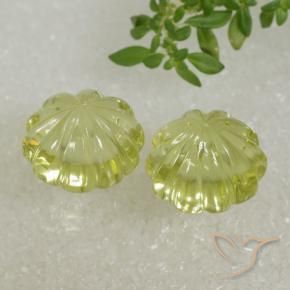 Gemas de Cuarzo Amarillo medio natural de 15.60 ct, Corte Flor, Transparente