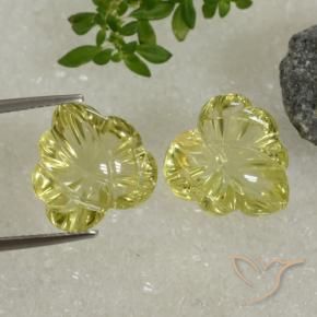 Gemas de Cuarzo Amarillo limón natural de 13.09 ct, Elegante, Transparente