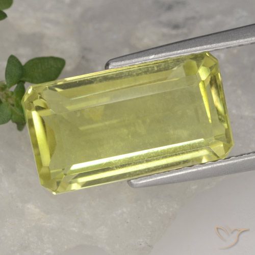 5.63ct Natural Amarillo claro Cuarzo, corte esmeralda, VS